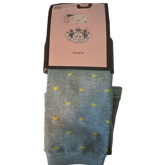 Juicy Couture Accessories - Juicy Couture Gray Heather Tights with Yellow Dots